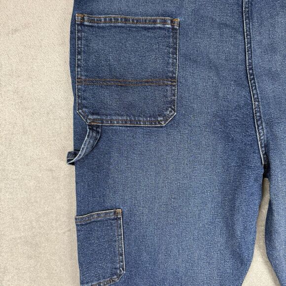 VTG Dickies Women’s XL Bib Overall Denim Relaxed Carpenter Medium Wash Workwear - Picture 10 of 14